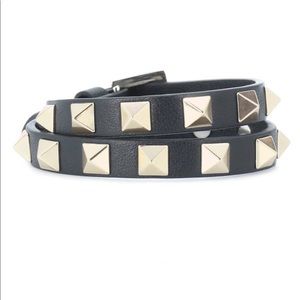 Valentino Rockstud Gold Studded Wrap Bracelet